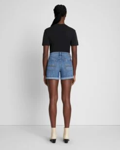 7 For All Mankind Broken Twill Mid Roll Short In Bright Light -7 For All Mankind 9508ff13ad434330fcf87e04f615ed19