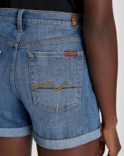 7 For All Mankind Broken Twill Mid Roll Short In Bright Light -7 For All Mankind 95fa1b1c54ea28d496d075a2017afc7b