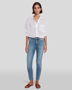 7 For All Mankind Mid Rise Ankle Skinny In Sloane Vintage