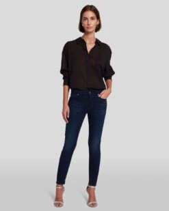 7 For All Mankind Slim Illusion Ankle Skinny In Twilight Blue