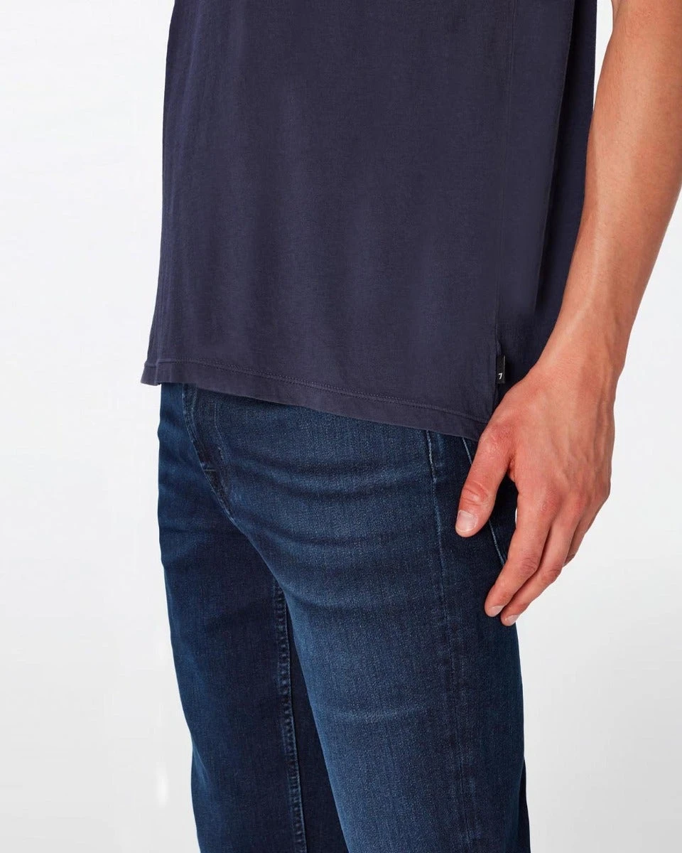 7 For All Mankind Featherweight Cotton Tee In Navy 6 7 For All Mankind Featherweight Cotton Tee In Navy - Image 4