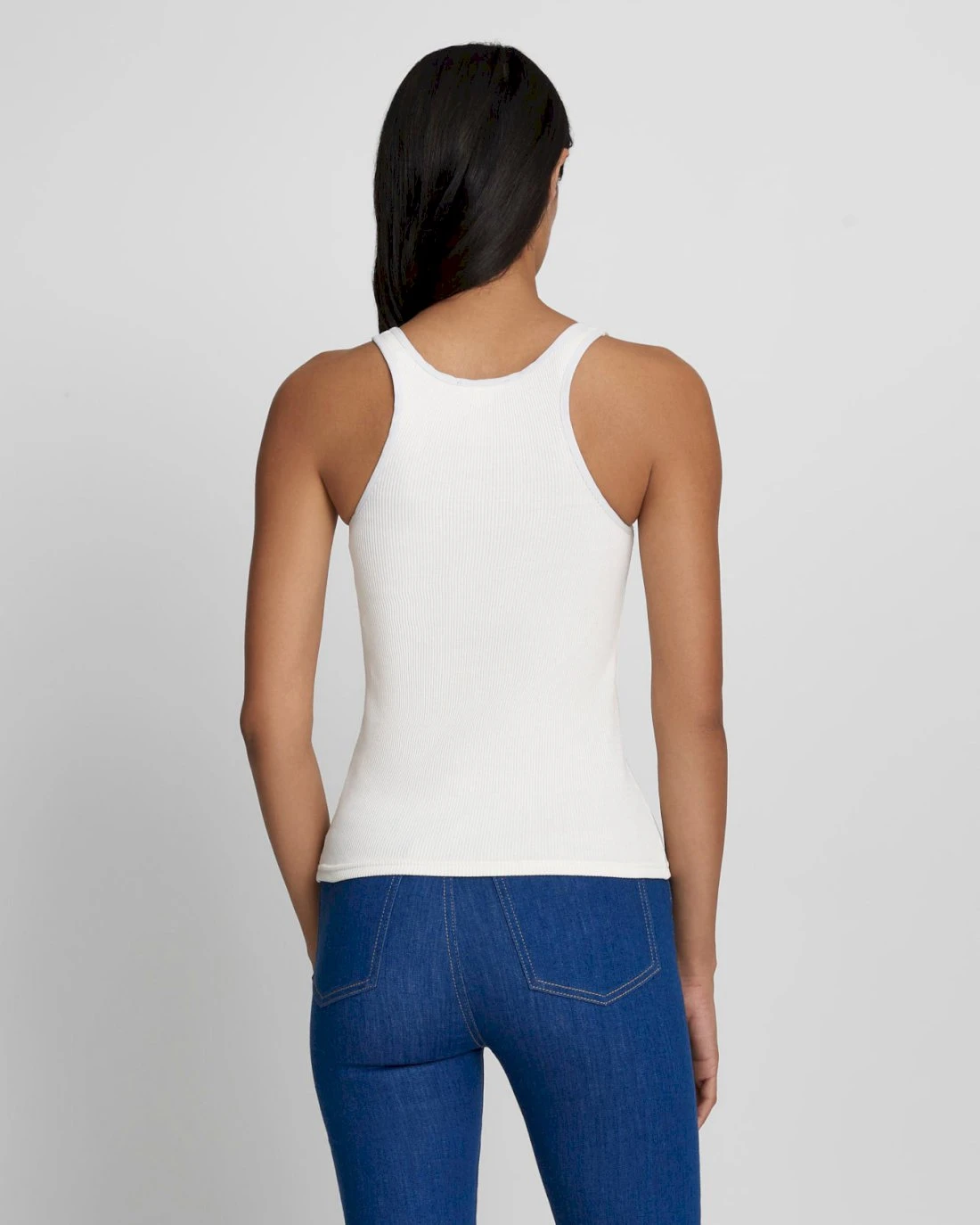 7 For All Mankind Quarter Zip Ribbed Tank In Antique White 6 7 For All Mankind Quarter Zip Ribbed Tank In Antique White - Image 4
