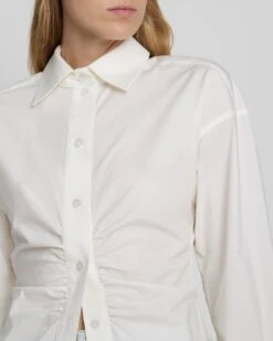 7 For All Mankind Cinched Waist Button Up Shirt In Antique White -7 For All Mankind b2c1e94c823340d00c1cda0fc020a860