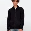 7 For All Mankind Wool Bomber Jacket In Black -7 For All Mankind b3914b4f3e27920e88443509e614c42e