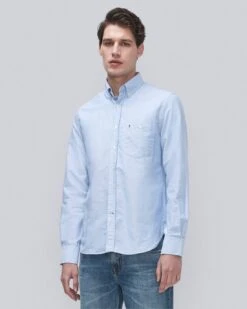 7 For All Mankind Oxford Shirt In Light Blue