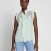 7 For All Mankind Silk Sleeveless Ruffle Top In Seafoam -7 For All Mankind bc71be19b5e160d51f1875a28ed8f6e5