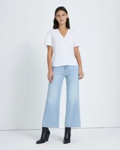 7 For All Mankind V-Neck Tee In White -7 For All Mankind c9b3a30591ba735eb4417c940c92e99a