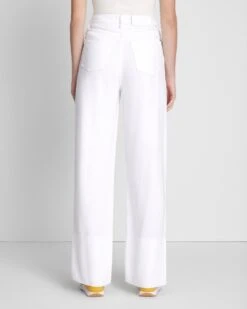 7 For All Mankind Denim Lustre Trouser In Brilliant White -7 For All Mankind ca63174424686797a88955492f44ce47