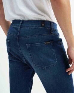 7 For All Mankind Luxe Performance Plus Slimmy Tapered In Mid-Blue -7 For All Mankind ccac1b9ddd89565c57dde77f09979aed