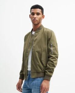 7 For All Mankind Tech Bomber Jacket In Military Green -7 For All Mankind d2b49405e00c46cc351efbad7956f8f9