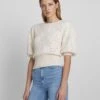 7 For All Mankind Puff Sleeve Pointelle Sweater In Antique White Star -7 For All Mankind d51b5664d406a4fe02aa00587580ef44