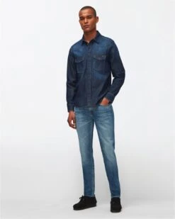 7 For All Mankind Stretch Tek Western Shirt In Elementary -7 For All Mankind d6729a5a2f83a94c4e23decbdefef3fc