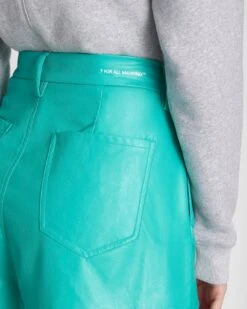 7 For All Mankind Faux Leather Tailored Short In Atlantis -7 For All Mankind dad9351f93ad3d6e19c06f55bfc445bb