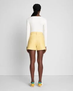 7 For All Mankind Faux Leather Tailored Short In Jojoba -7 For All Mankind e76c73c902a95ce18d33481b1a9f1361