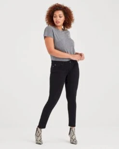 7 For All Mankind B(air) Denim Ankle Skinny In Black -7 For All Mankind f18ca8d57b462b2c48fc89a0050484a0