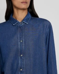 7 For All Mankind Denim Lustre Classic Shirt In Dark Indigo 8 7 For All Mankind Denim Lustre Classic Shirt In Dark Indigo -7 For All Mankind f522607e173842a74f13a2d35b3a9361